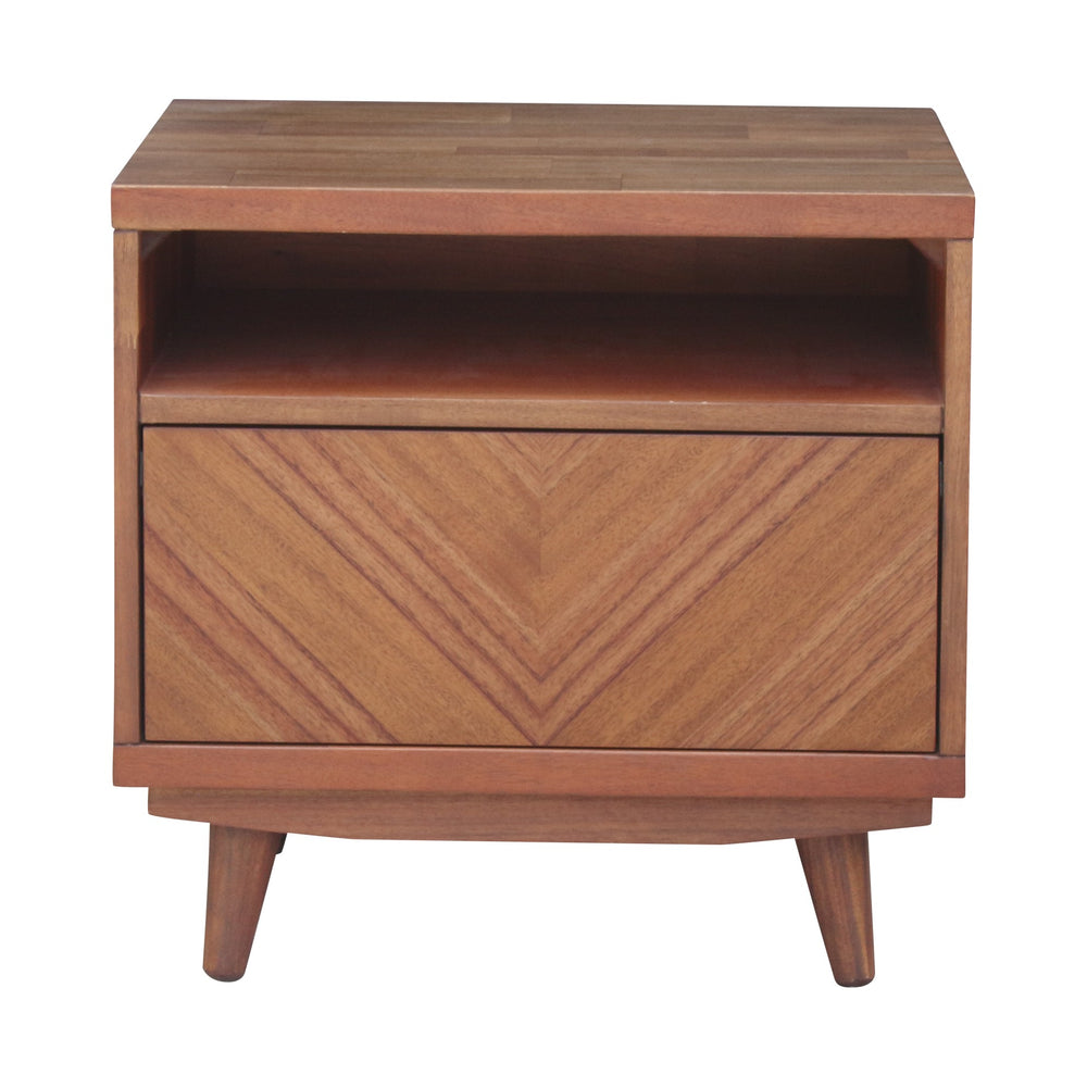 Piero Chevron Night Stand Monterey Brown
