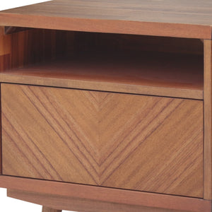 Piero Chevron Night Stand Monterey Brown