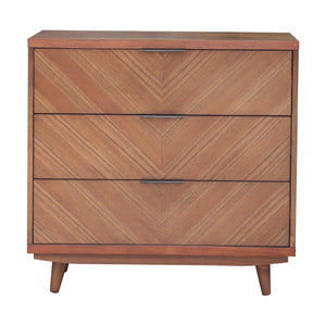 Piero Chevron Chest 3 Drawers Monterey Brown