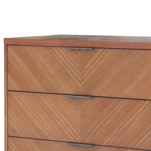 Piero Chevron Chest 3 Drawers Monterey Brown