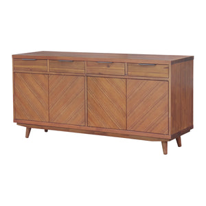 Piero Chevron Buffet 4 Drawers + 4 Doors Monterey Brown