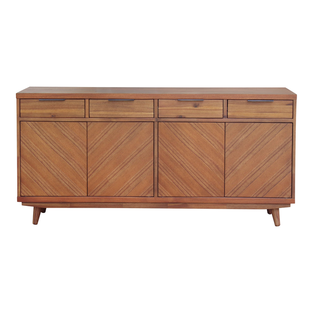 Piero Chevron Buffet 4 Drawers + 4 Doors Monterey Brown