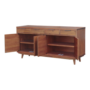 Piero Chevron Buffet 4 Drawers + 4 Doors Monterey Brown