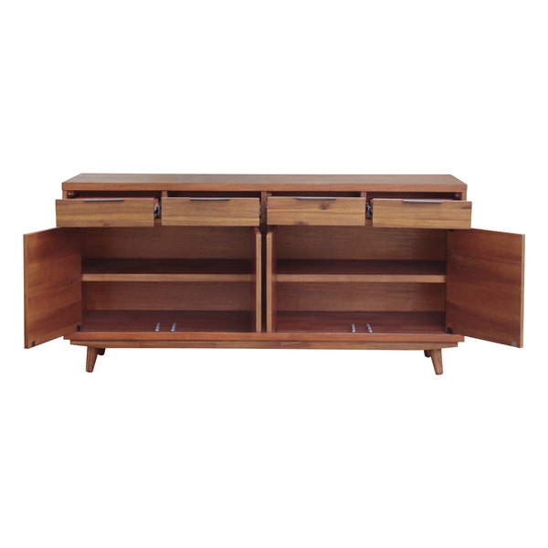 Piero Chevron Buffet 4 Drawers + 4 Doors Monterey Brown