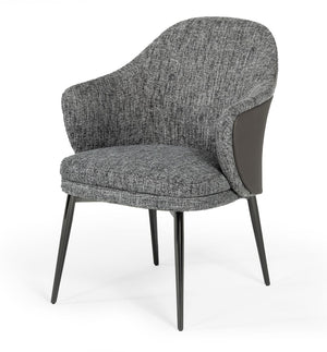 VIG Furniture Modrest Cora - Modern Grey Fabric & Leatherette Dining Chair VGCSCH-19005-GRY-DC