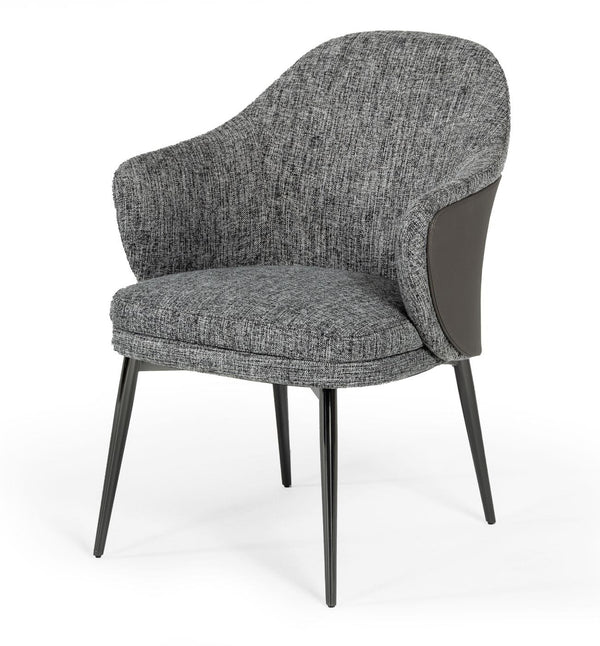 VIG Furniture Modrest Cora - Modern Grey Fabric & Leatherette Dining Chair VGCSCH-19005-GRY-DC
