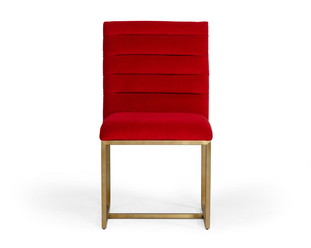 VIG Furniture Modrest Barker - Modern Burnt Orange & Brush Gold Dining Chair (Set of 2) VGGMDC-1251A-ORG