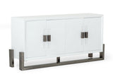 VIG Furniture Modrest Lenny - Modern White High Gloss & Stainless Steel Gun Metal Buffet VGGMW-1393B-WHT-BUF