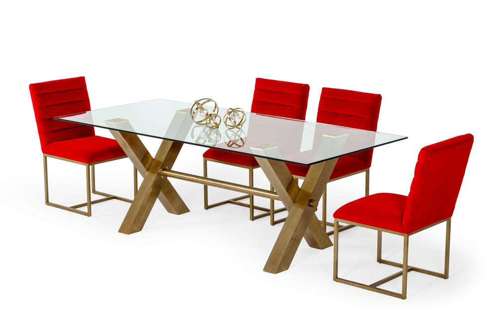 VIG Furniture Modrest Dandy - Modern Golden & Glass Dining Table VGGMDT-1305-DT