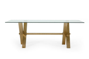 VIG Furniture Modrest Dandy - Modern Golden & Glass Dining Table VGGMDT-1305-DT