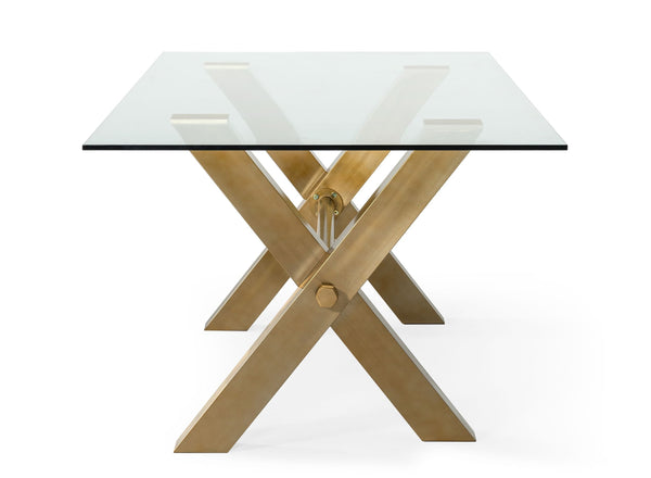 VIG Furniture Modrest Dandy - Modern Golden & Glass Dining Table VGGMDT-1305-DT