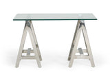 VIG Furniture Modrest Ostrow - Modern Glass & Stainless Steel Console Table VGGMCP-705-CT