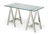 VIG Furniture Modrest Ostrow - Modern Glass & Stainless Steel Console Table VGGMCP-705-CT