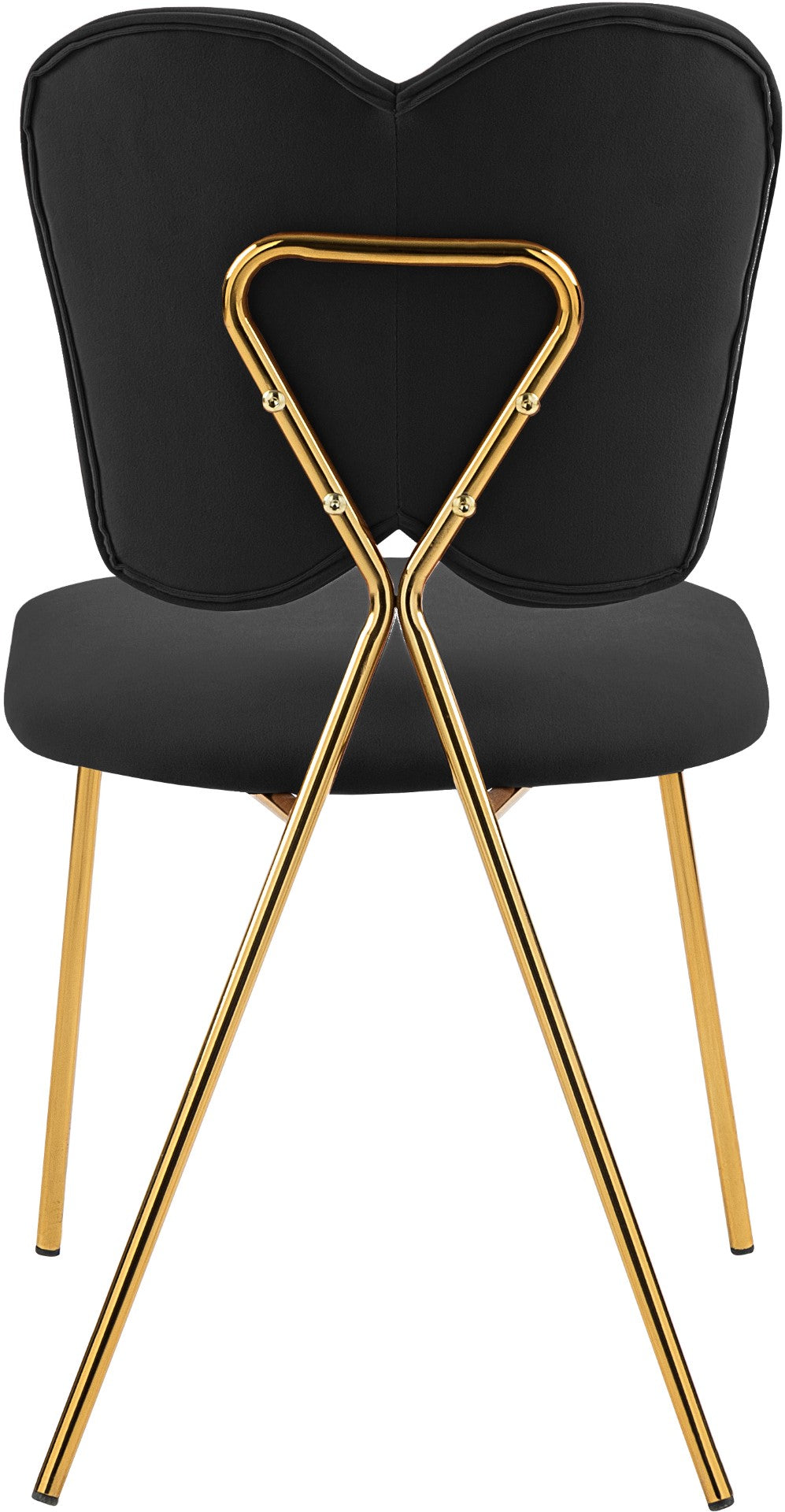 Angel Velvet / Engineered Wood / Iron / Foam Contemporary Black Velvet Dining Chair - 19" W x 22" D x 33.5" H