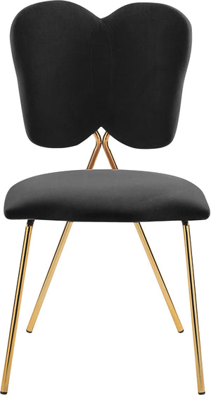 Angel Velvet / Engineered Wood / Iron / Foam Contemporary Black Velvet Dining Chair - 19" W x 22" D x 33.5" H