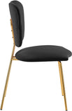Angel Velvet / Engineered Wood / Iron / Foam Contemporary Black Velvet Dining Chair - 19" W x 22" D x 33.5" H