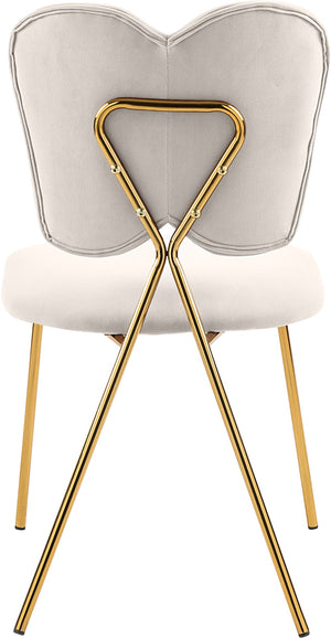Angel Velvet / Engineered Wood / Iron / Foam Contemporary Cream Velvet Dining Chair - 19" W x 22" D x 33.5" H