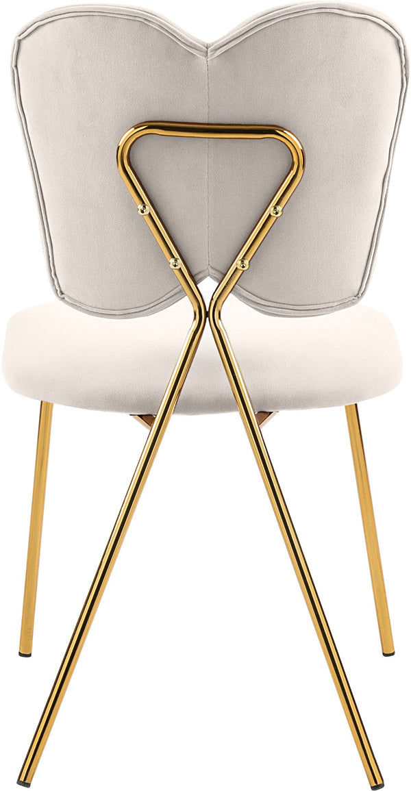 Angel Velvet / Engineered Wood / Iron / Foam Contemporary Cream Velvet Dining Chair - 19" W x 22" D x 33.5" H
