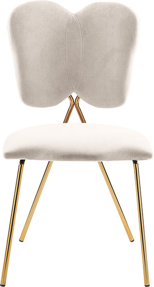 Angel Velvet / Engineered Wood / Iron / Foam Contemporary Cream Velvet Dining Chair - 19" W x 22" D x 33.5" H