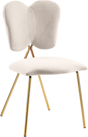 Angel Velvet / Engineered Wood / Iron / Foam Contemporary Cream Velvet Dining Chair - 19" W x 22" D x 33.5" H