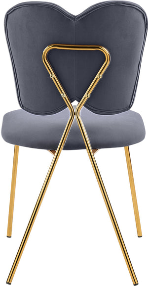 Angel Velvet / Engineered Wood / Iron / Foam Contemporary Grey Velvet Dining Chair - 19" W x 22" D x 33.5" H