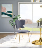 Angel Velvet / Engineered Wood / Iron / Foam Contemporary Grey Velvet Dining Chair - 19" W x 22" D x 33.5" H