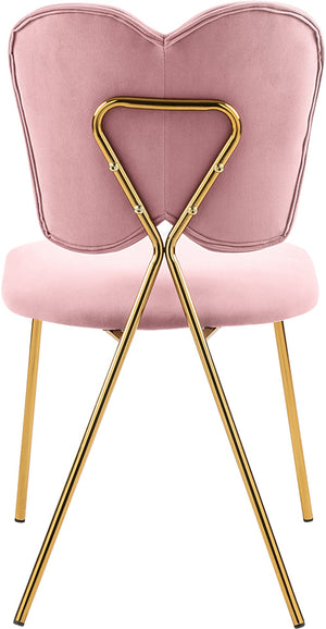 Angel Velvet / Engineered Wood / Iron / Foam Contemporary Pink Velvet Dining Chair - 19" W x 22" D x 33.5" H