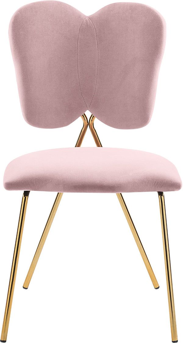 Angel Velvet / Engineered Wood / Iron / Foam Contemporary Pink Velvet Dining Chair - 19" W x 22" D x 33.5" H