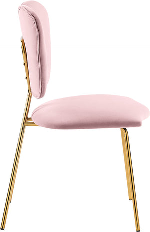 Angel Velvet / Engineered Wood / Iron / Foam Contemporary Pink Velvet Dining Chair - 19" W x 22" D x 33.5" H