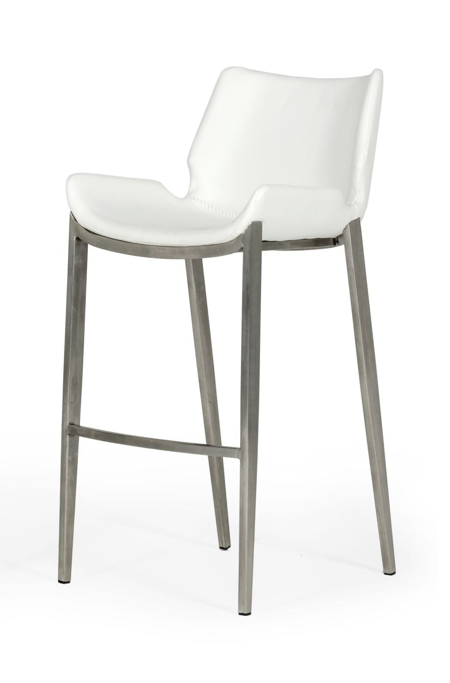 VIG Furniture Modrest Dave - Modern White Leatherette Bar Stool (Set of 2) VGHR5368/B-WHT-BS
