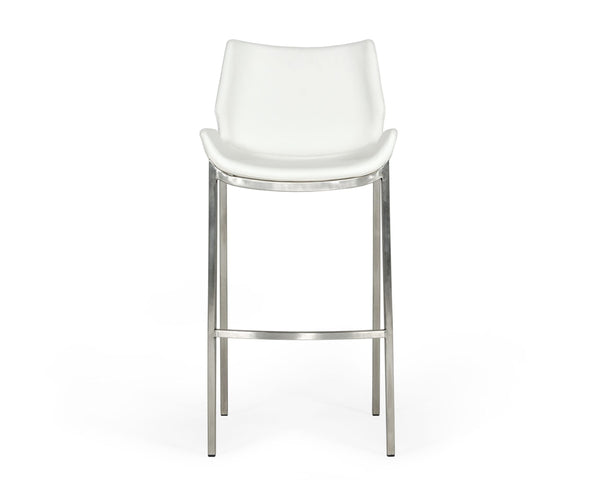 VIG Furniture Modrest Dave - Modern White Leatherette Bar Stool (Set of 2) VGHR5368/B-WHT-BS