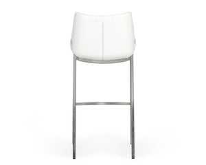 VIG Furniture Modrest Dave - Modern White Leatherette Bar Stool (Set of 2) VGHR5368/B-WHT-BS