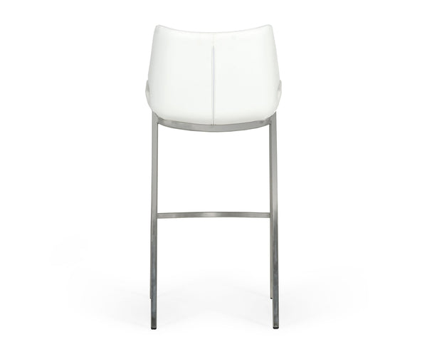 VIG Furniture Modrest Dave - Modern White Leatherette Bar Stool (Set of 2) VGHR5368/B-WHT-BS