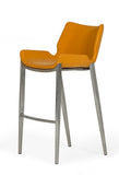 VIG Furniture Modrest Dave - Modern Orange Leatherette Bar Stool (Set of 2) VGHR5368/B-ORG-BS