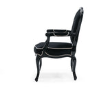 VIG Furniture A&X Edmund - Transitional Black Velvet & Black High Gloss Lounge Chair VGUNRK002-BLK-CH