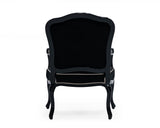 VIG Furniture A&X Edmund - Transitional Black Velvet & Black High Gloss Lounge Chair VGUNRK002-BLK-CH
