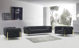 Divani Casa Sheila - Modern Dark Grey Fabric Sofa Set