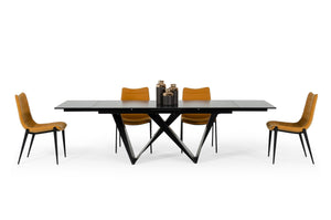 VIG Furniture Modrest Fritz - Modern Black Ceramic Dining Table VGNSGD8767-BLK-DT