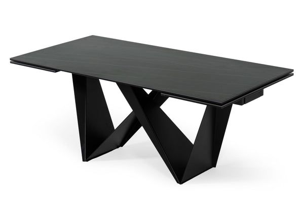 VIG Furniture Modrest Fritz - Modern Black Ceramic Dining Table VGNSGD8767-BLK-DT