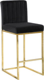 Giselle Velvet / Engineered Wood / Metal / Foam Contemporary Black Velvet Stool - 16" W x 19" D x 37.5" H