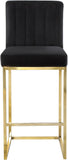 Giselle Velvet / Engineered Wood / Metal / Foam Contemporary Black Velvet Stool - 16" W x 19" D x 37.5" H