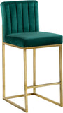 Giselle Velvet / Engineered Wood / Metal / Foam Contemporary Green Velvet Stool - 16" W x 19" D x 37.5" H