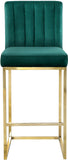 Giselle Velvet / Engineered Wood / Metal / Foam Contemporary Green Velvet Stool - 16" W x 19" D x 37.5" H