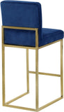 Giselle Velvet / Engineered Wood / Metal / Foam Contemporary Navy Velvet Stool - 16" W x 19" D x 37.5" H