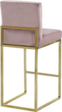 Giselle Velvet / Engineered Wood / Metal / Foam Contemporary Pink Velvet Stool - 16" W x 19" D x 37.5" H