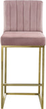 Giselle Velvet / Engineered Wood / Metal / Foam Contemporary Pink Velvet Stool - 16" W x 19" D x 37.5" H