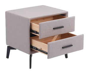 Zuo Modern Halle 100% Polyester, MDF, Plywood, Steel Modern Side Table Gray 100% Polyester, MDF, Plywood, Steel