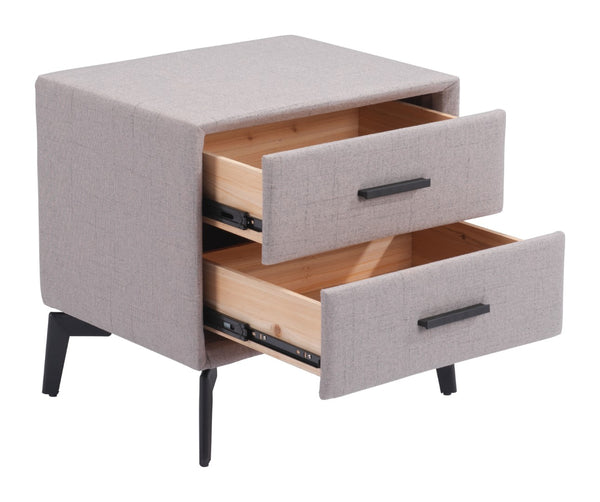 Zuo Modern Halle 100% Polyester, MDF, Plywood, Steel Modern Side Table Gray 100% Polyester, MDF, Plywood, Steel