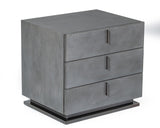 VIG Furniture Modrest Buckley - Modern Grey & Black Stainless Steel Bed w/ Nightstands VGVC2003-BED