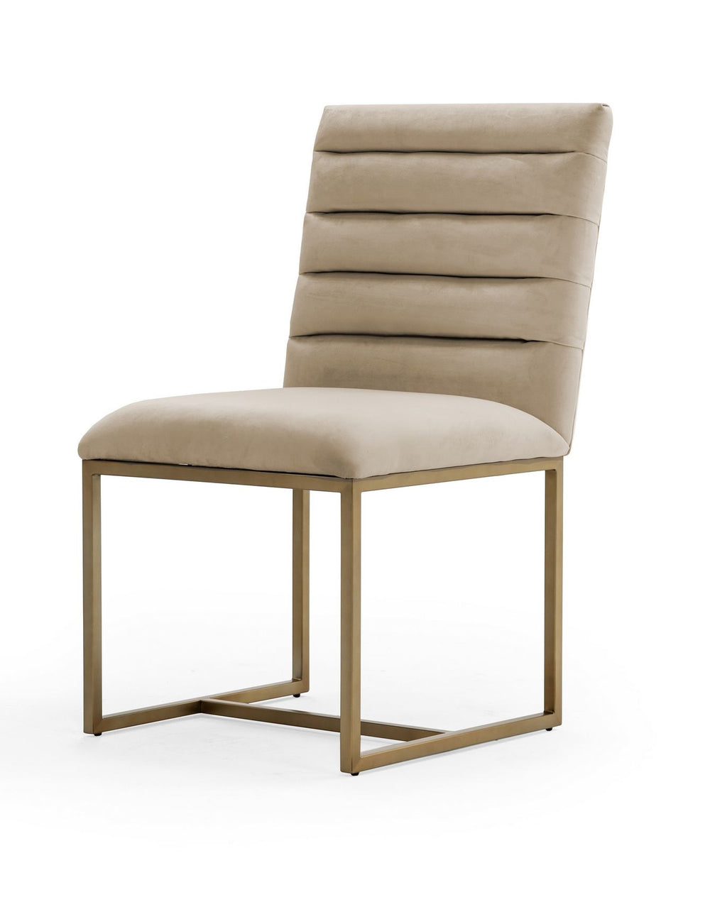VIG Furniture Modrest Barker - Modern Beige & Brush Gold Dining Chair (Set of 2) VGGMDC-1251A-DC